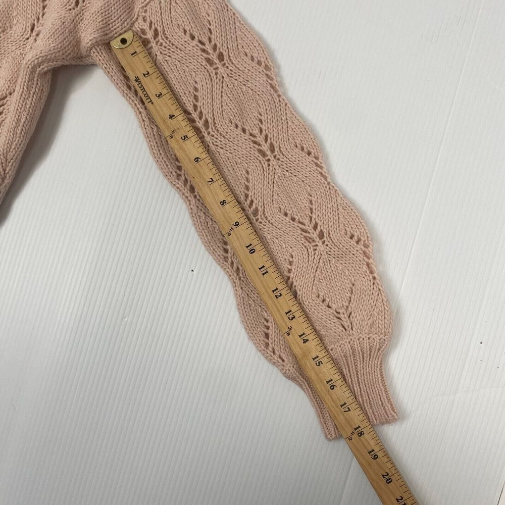Women's Spacedye Boat Neck Pointelle Knit Pullover Sweater Size M Pink New - Picture 9 of 16